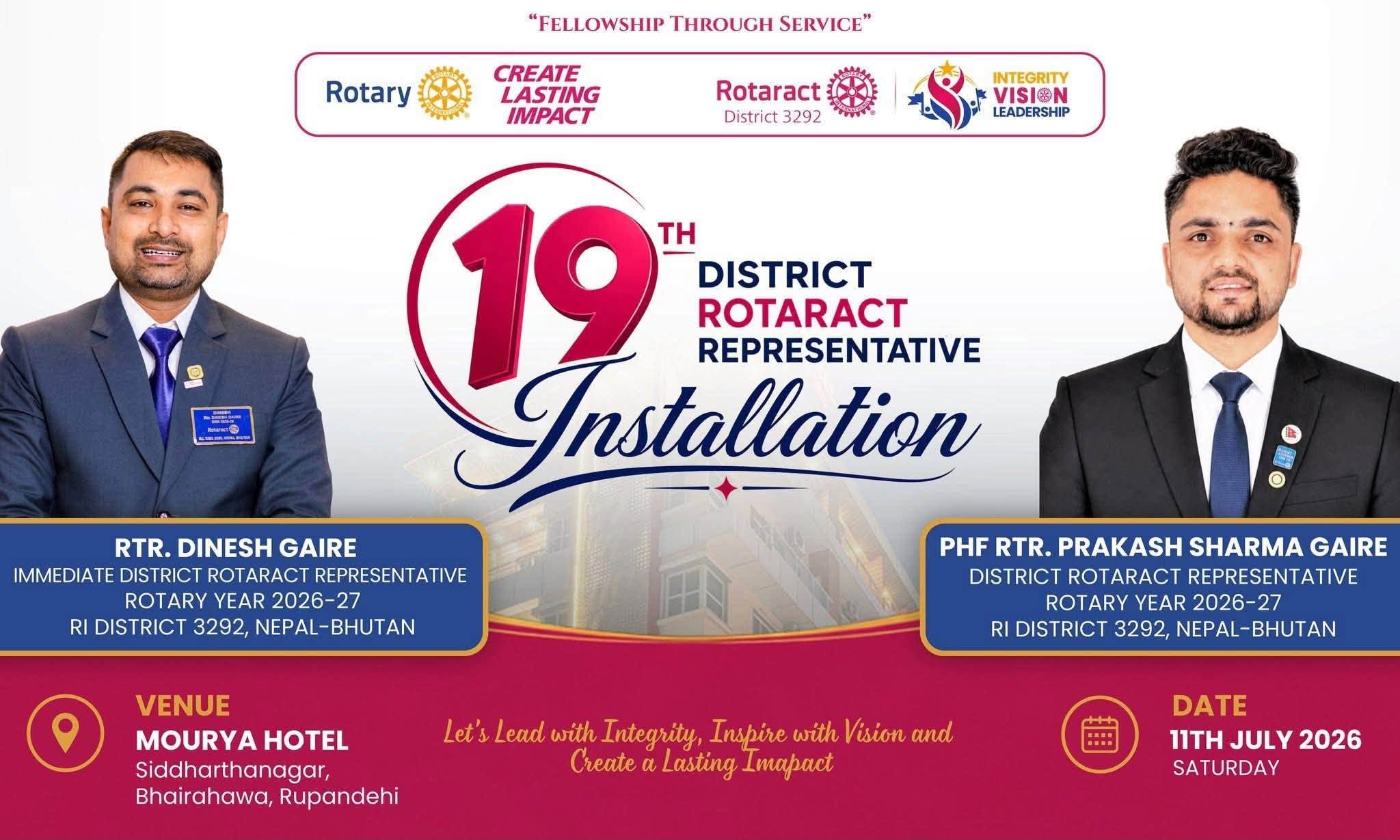 19th District Rotaract Representative (DRR) Installation